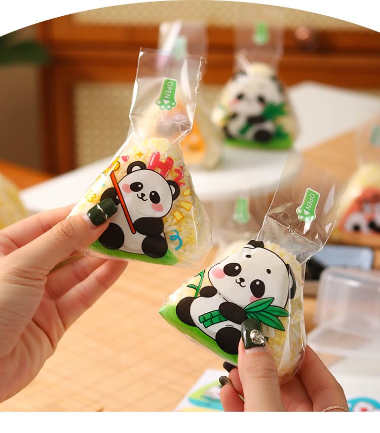 Amazon | 100枚かわいいパンダ三角おにぎりパックビニールおにぎり袋